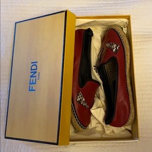 Fendi red monster espadrilles